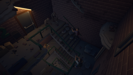 Clearing a stairwell