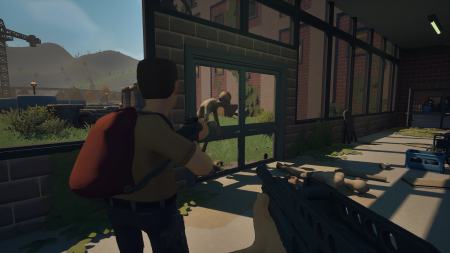 Zombie climbing through door